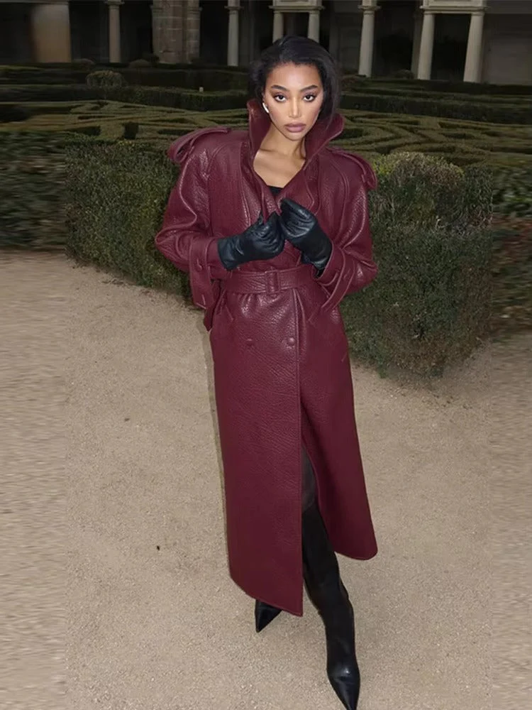 Danica Long Leather Jacket - Image 15