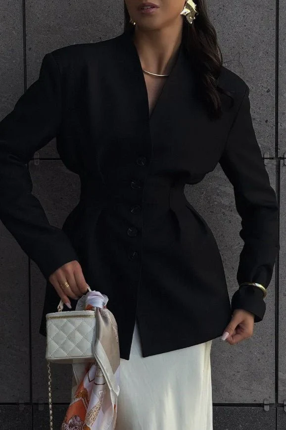 Daniela Cinched Collarless Blazer - Image 2