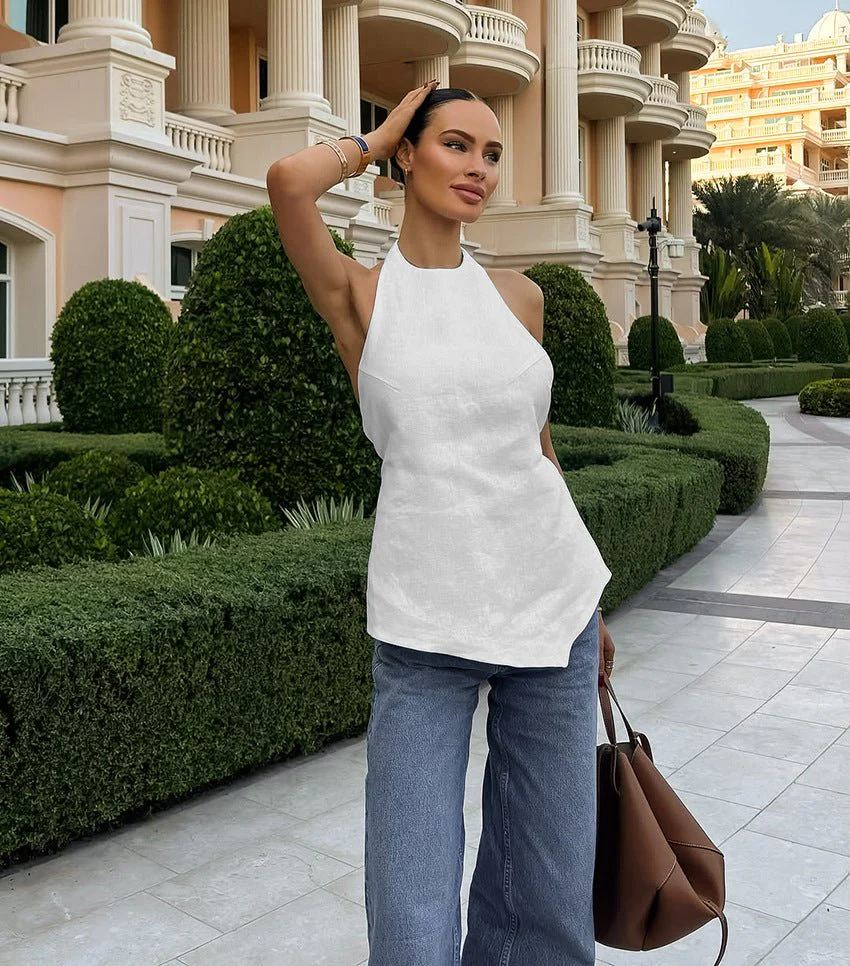 Daphne Halter Neck Backless Top