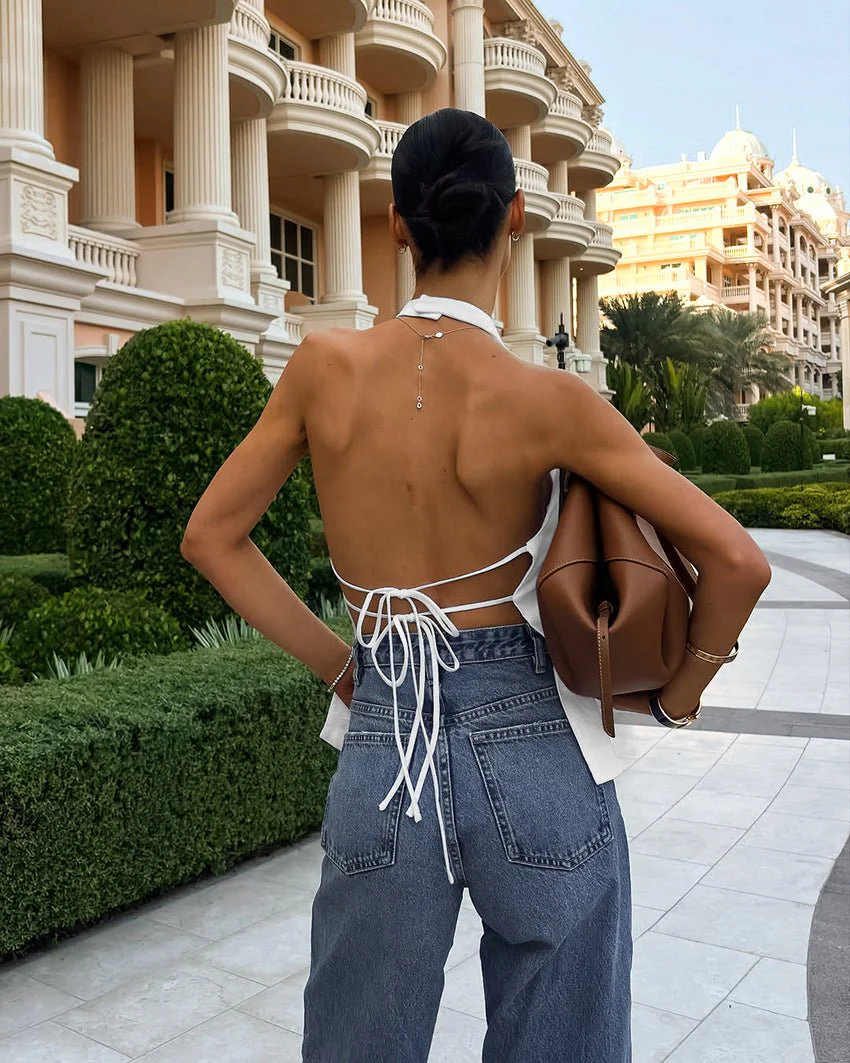 Daphne Halter Neck Backless Top - Image 2