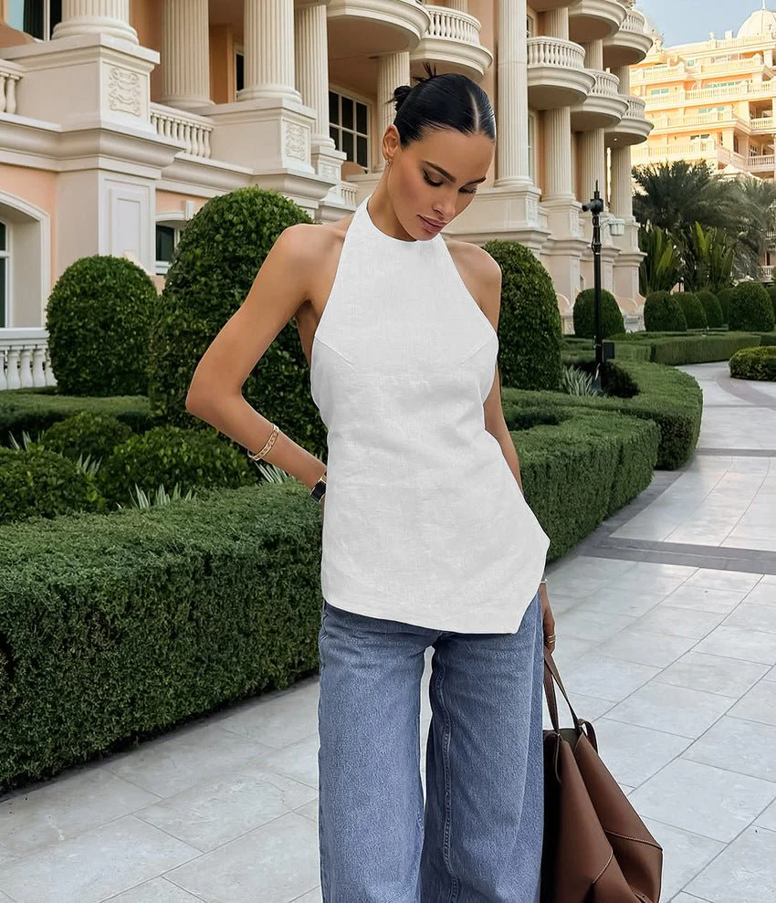 Daphne Halter Neck Backless Top - Image 3