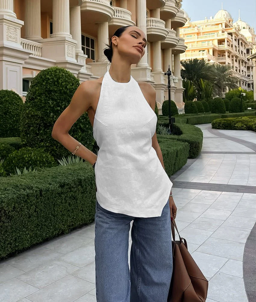 Daphne Halter Neck Backless Top - Image 5