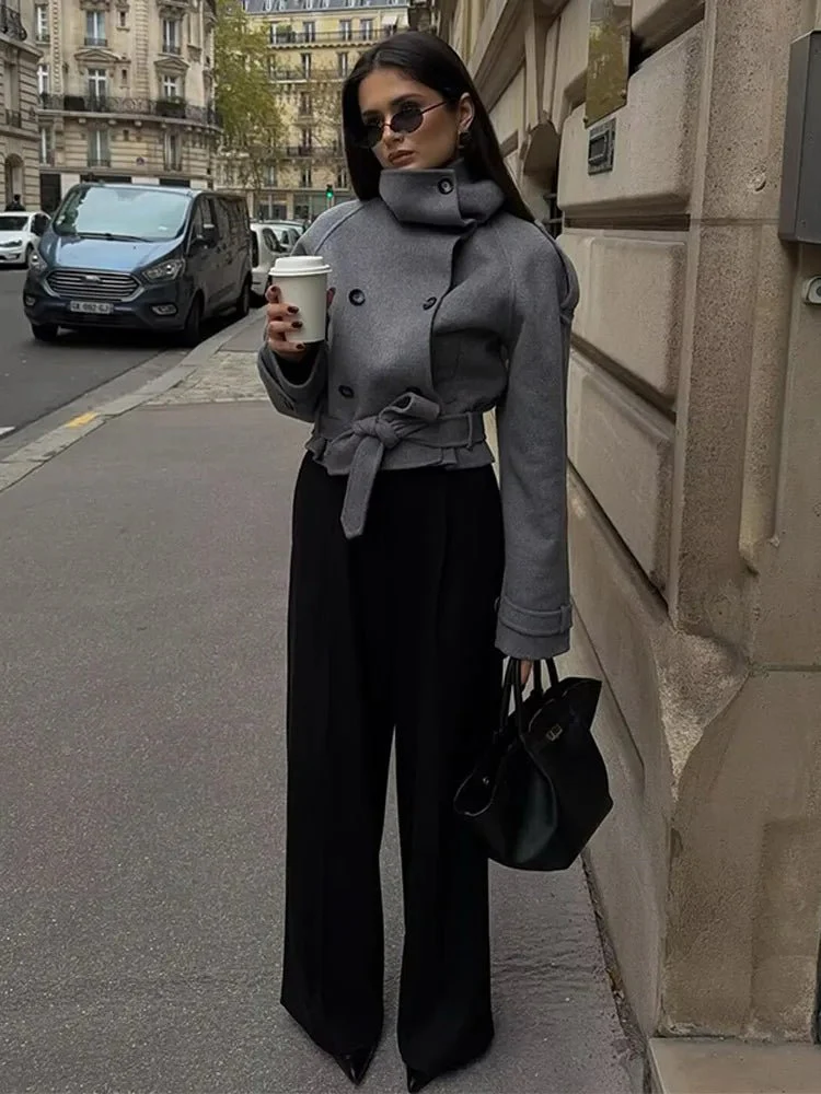 Debbie Stand Collar Short Trench Coat