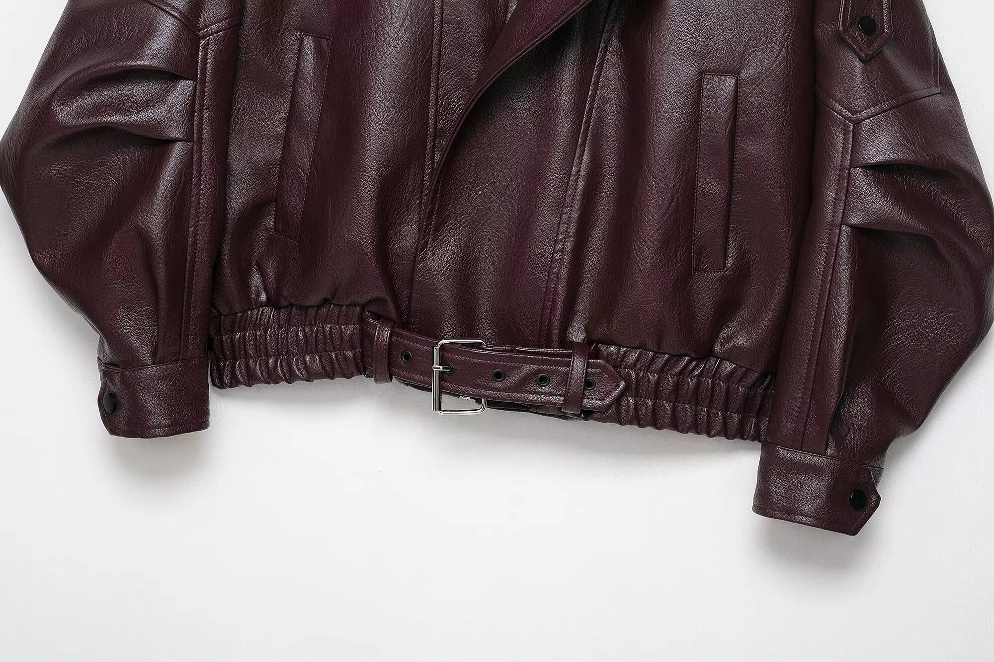 Denise Belted Leather Jacket - Image 8