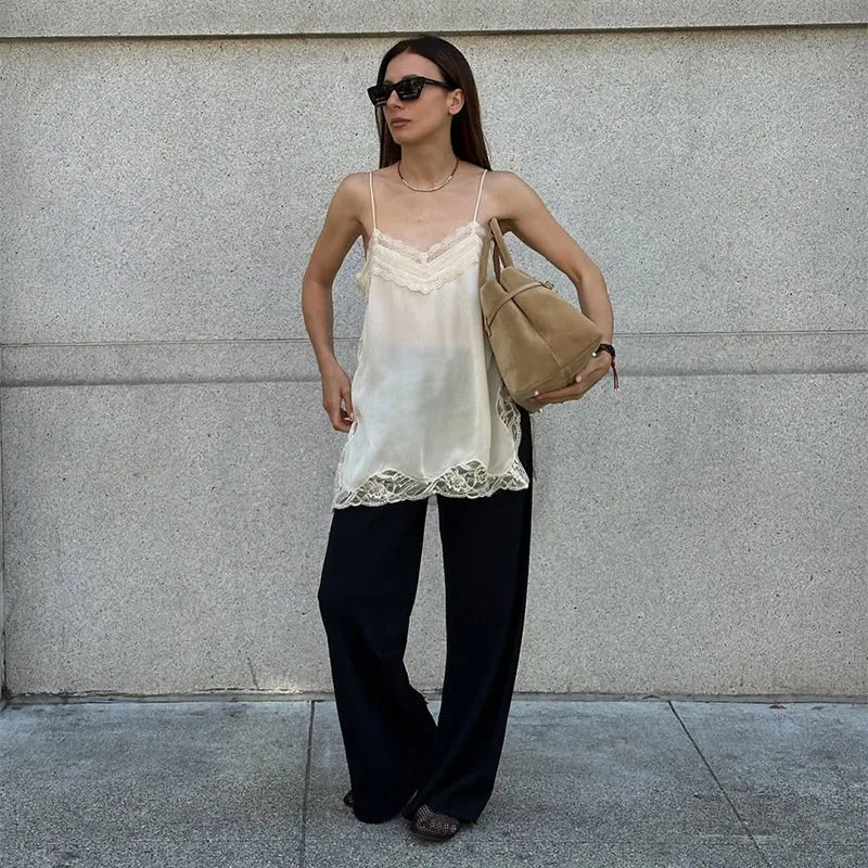 Diane Lace Trim Cami Top