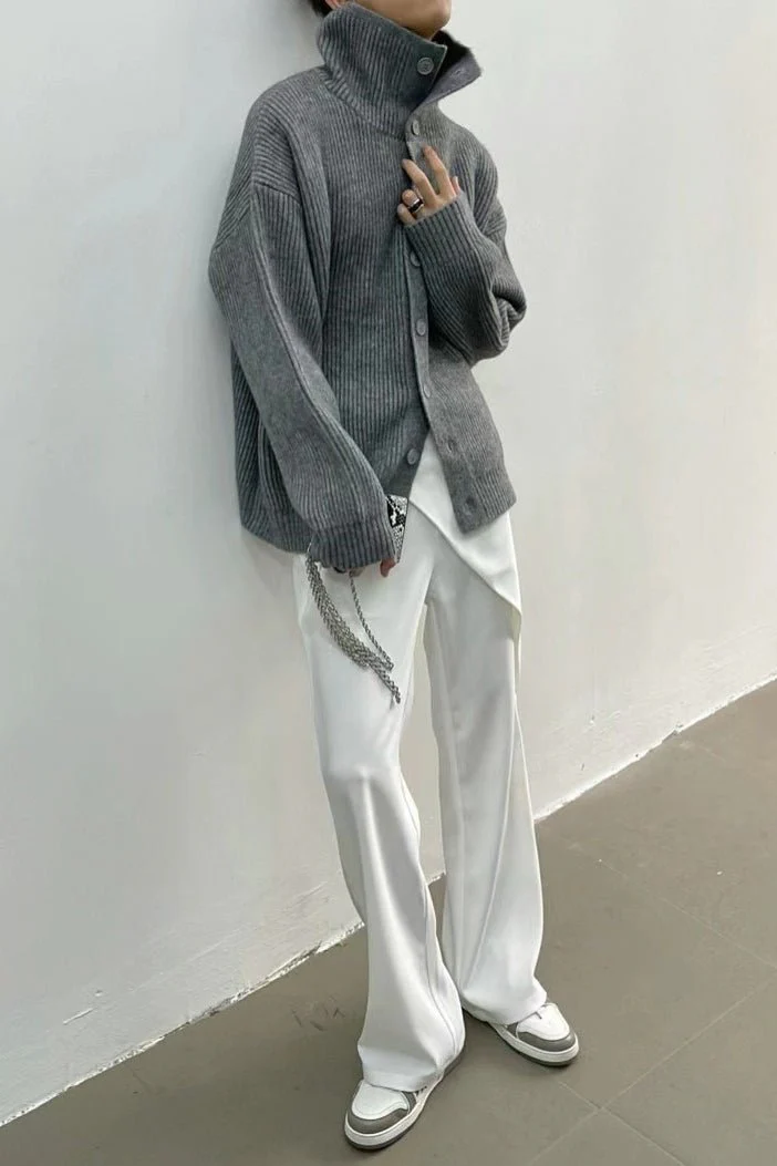 Donna Ribbed Funnel Neck Cardigan - Image 4