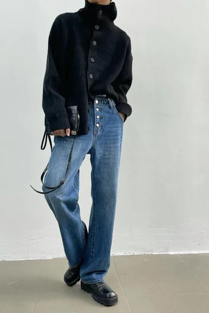 Donna Ribbed Funnel Neck Cardigan - Image 6
