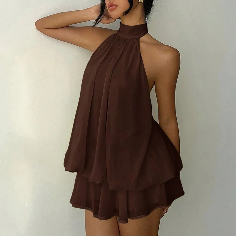 Eden Halter Backless Mini Dress - Image 5