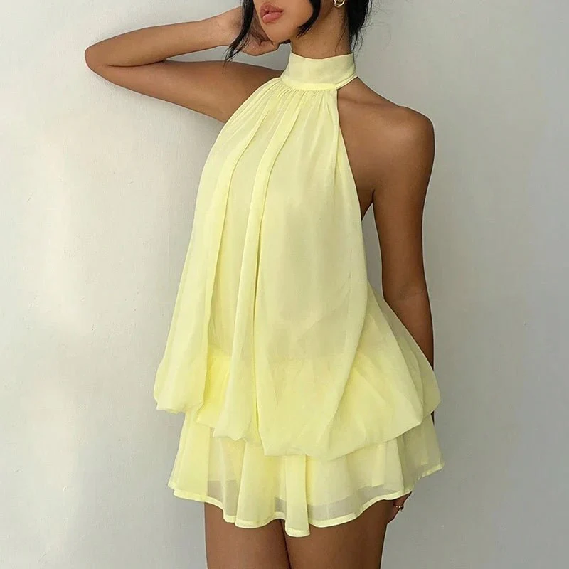 Eden Halter Backless Mini Dress - Image 8