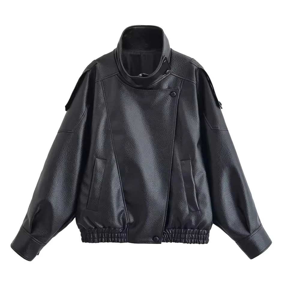 Elena Asymmetric Button Pocket Jacket - Image 7