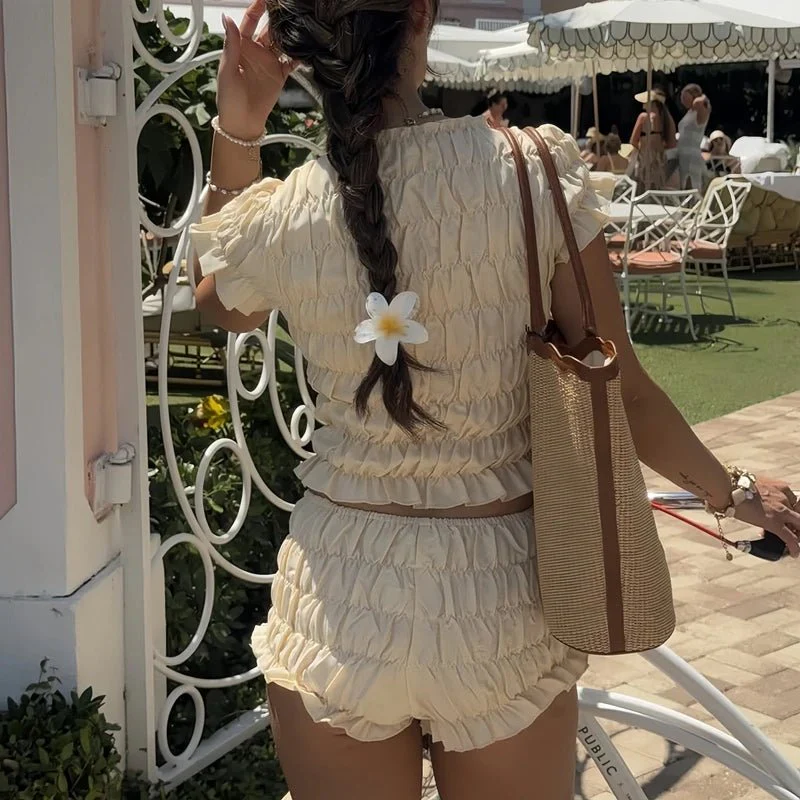 Elena Elastic Smocked Short Set - Image 4