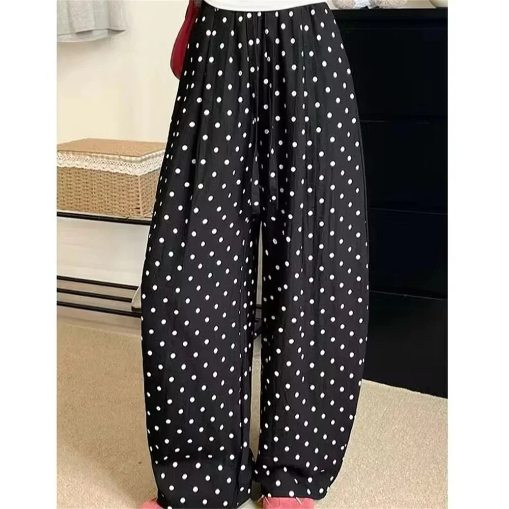 Elizabeth Polka Dot Wide Leg Linen Pants