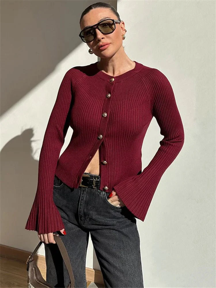 Eloisa Ribbed Knit Long Sleeve Cardigan - Image 6