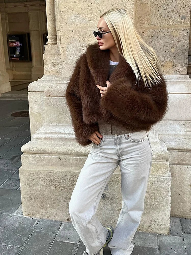 Elsa Short Faux Fur Coat - Image 4