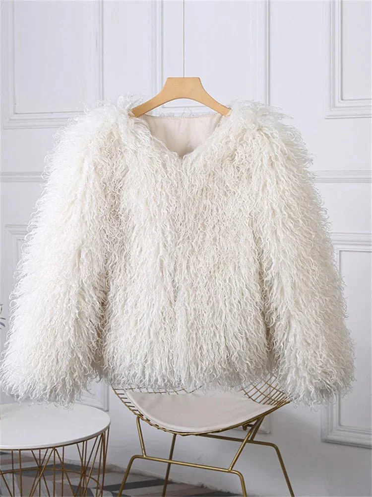 Elsie Fluffy Cropped Faux Fur Coat - Image 11