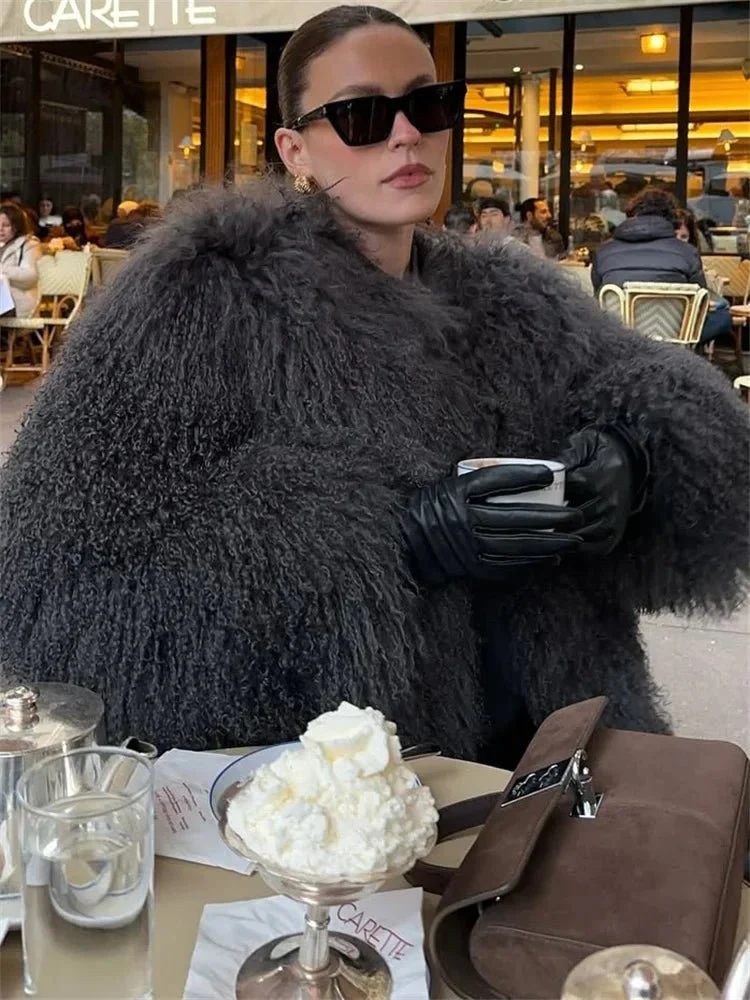 Elsie Fluffy Cropped Faux Fur Coat - Image 6