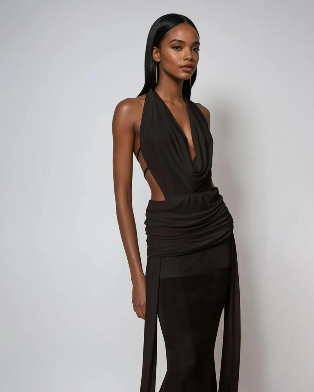 Elyse Halterneck Backless Maxi Dress - Image 5