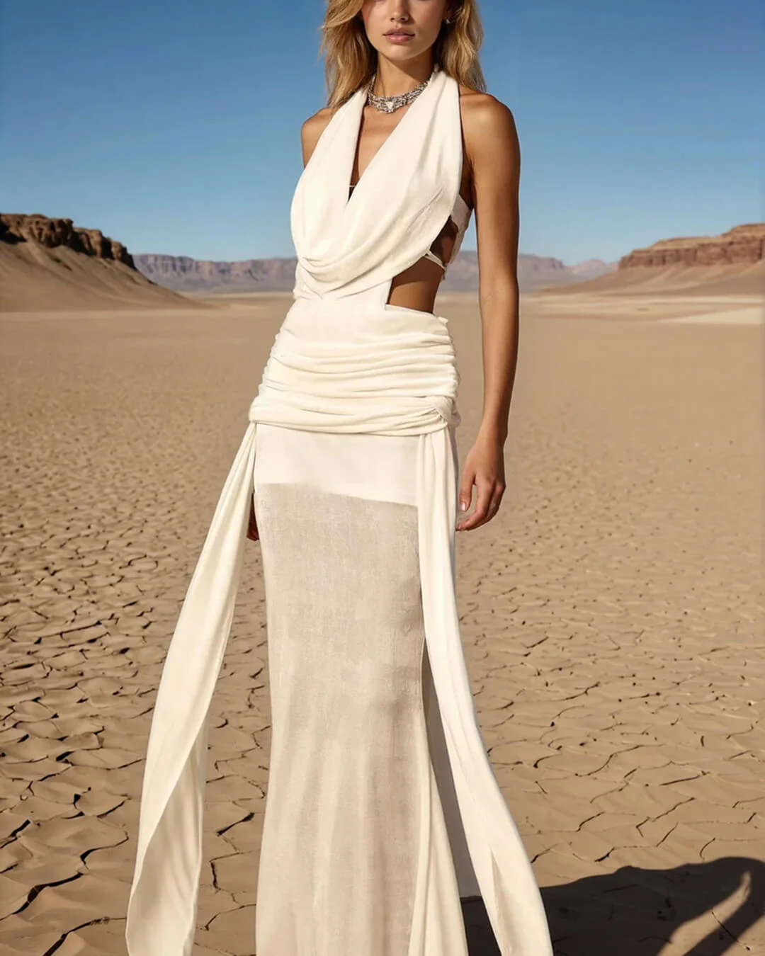 Elyse Halterneck Backless Maxi Dress - Image 7