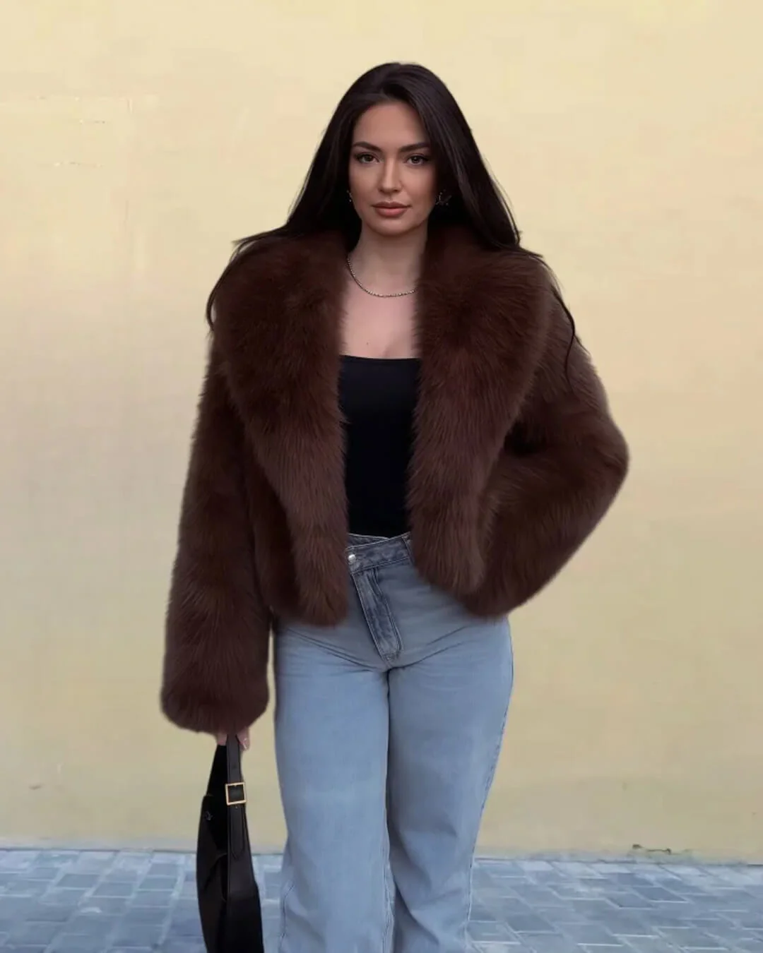 Emilie Puffy Collar Faux Fur Coat - Image 6