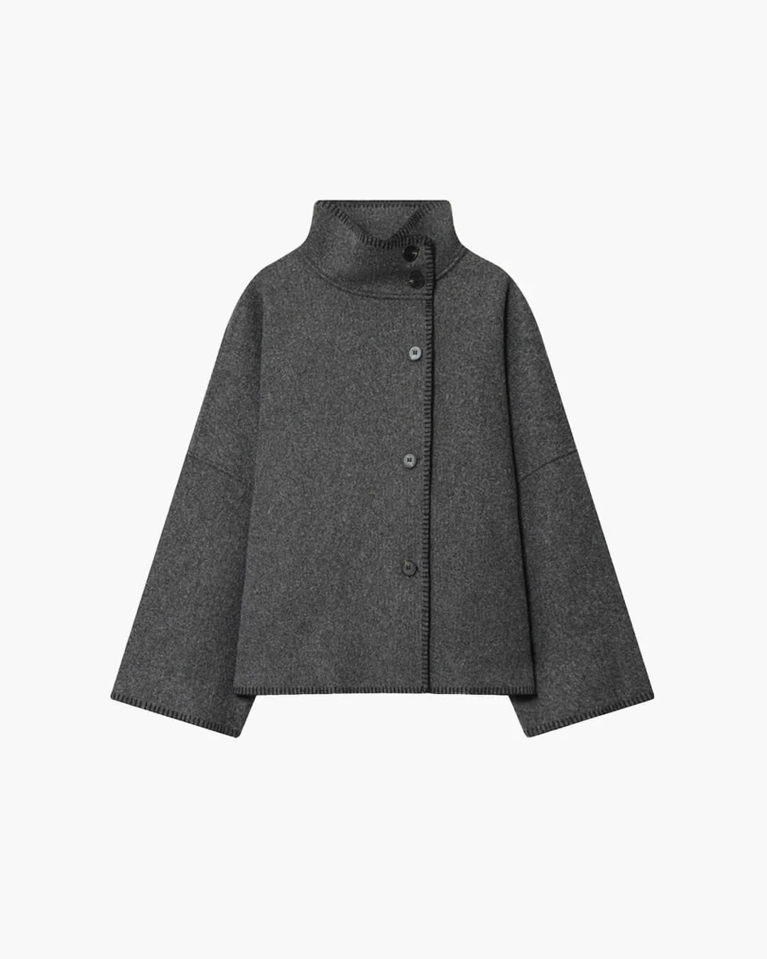 Emily High Neck Button Jacket - Image 2