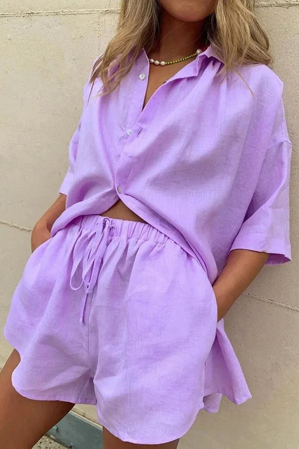 Erica Button-Down Blouse & Shorts Set - Image 6