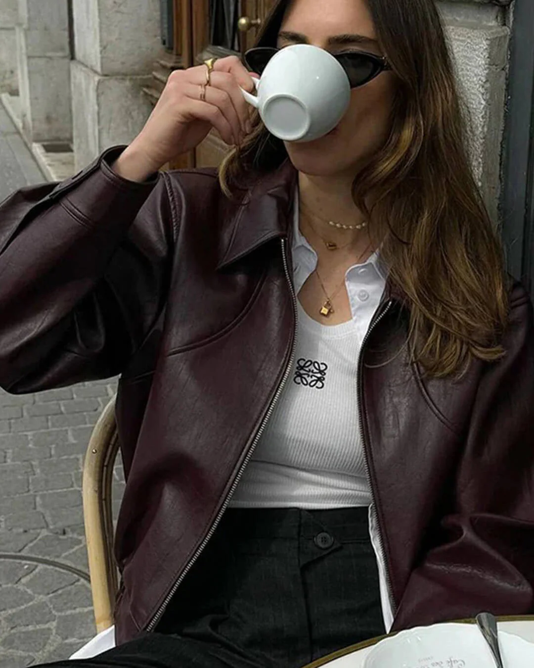 Erika Zip Up Leather Jacket - Image 5