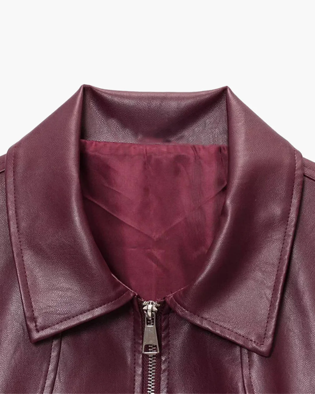 Erika Zip Up Leather Jacket - Image 9