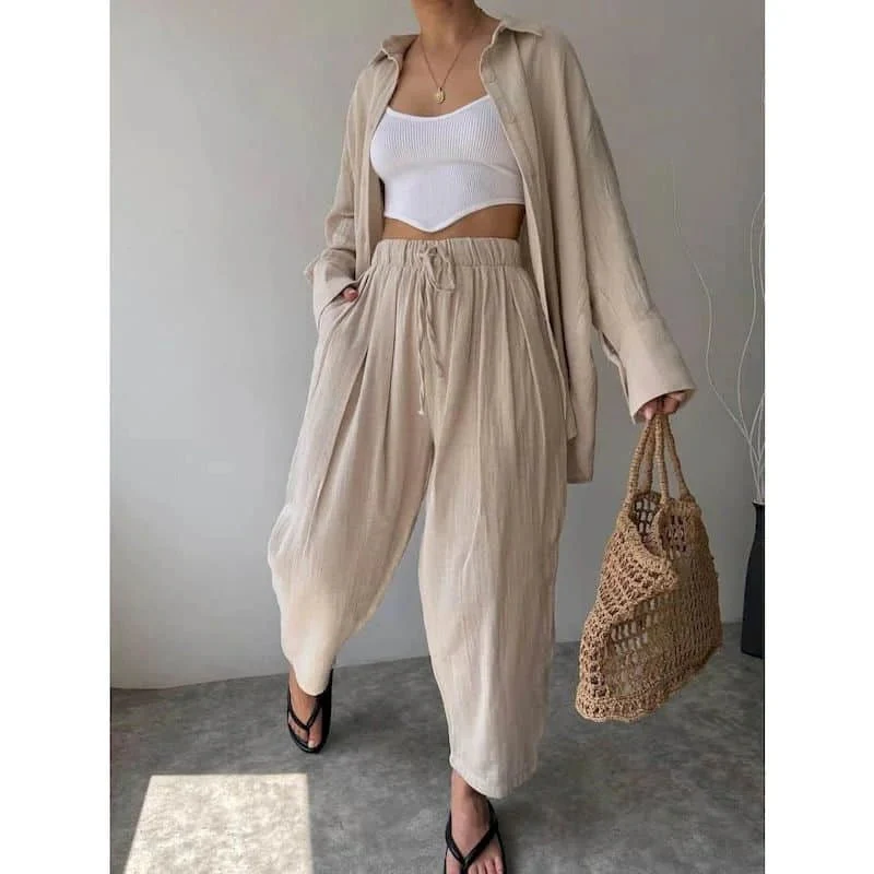 Frances Lapel Long Sleeve & Pants Set - Image 2