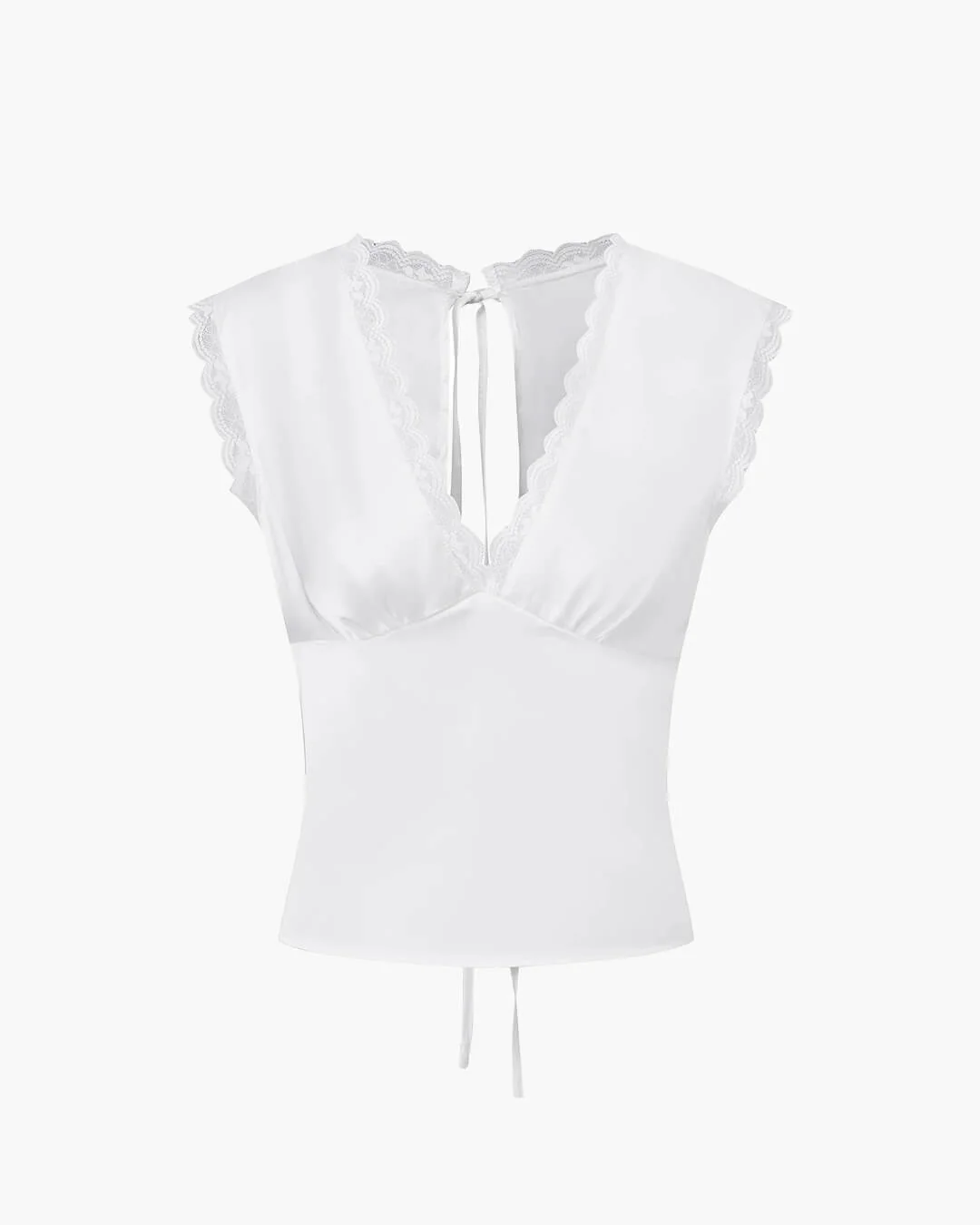 Francesca Deep Neck Satin Top - Image 2
