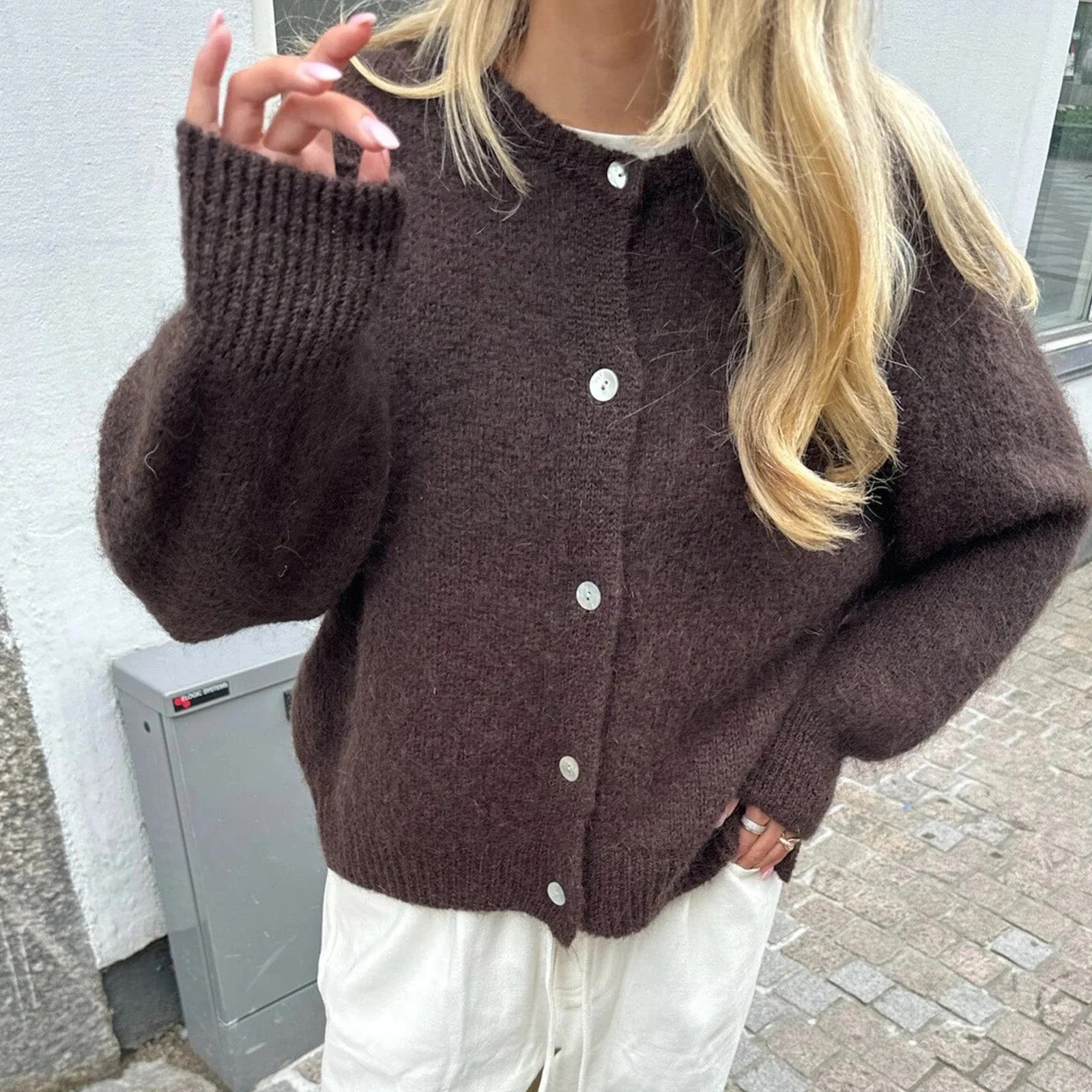 Freya Fuzzy Knit Cardigan - Image 3