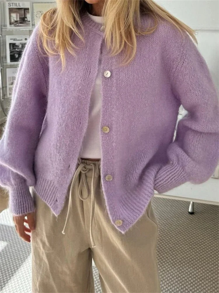 Freya Fuzzy Knit Cardigan - Image 4