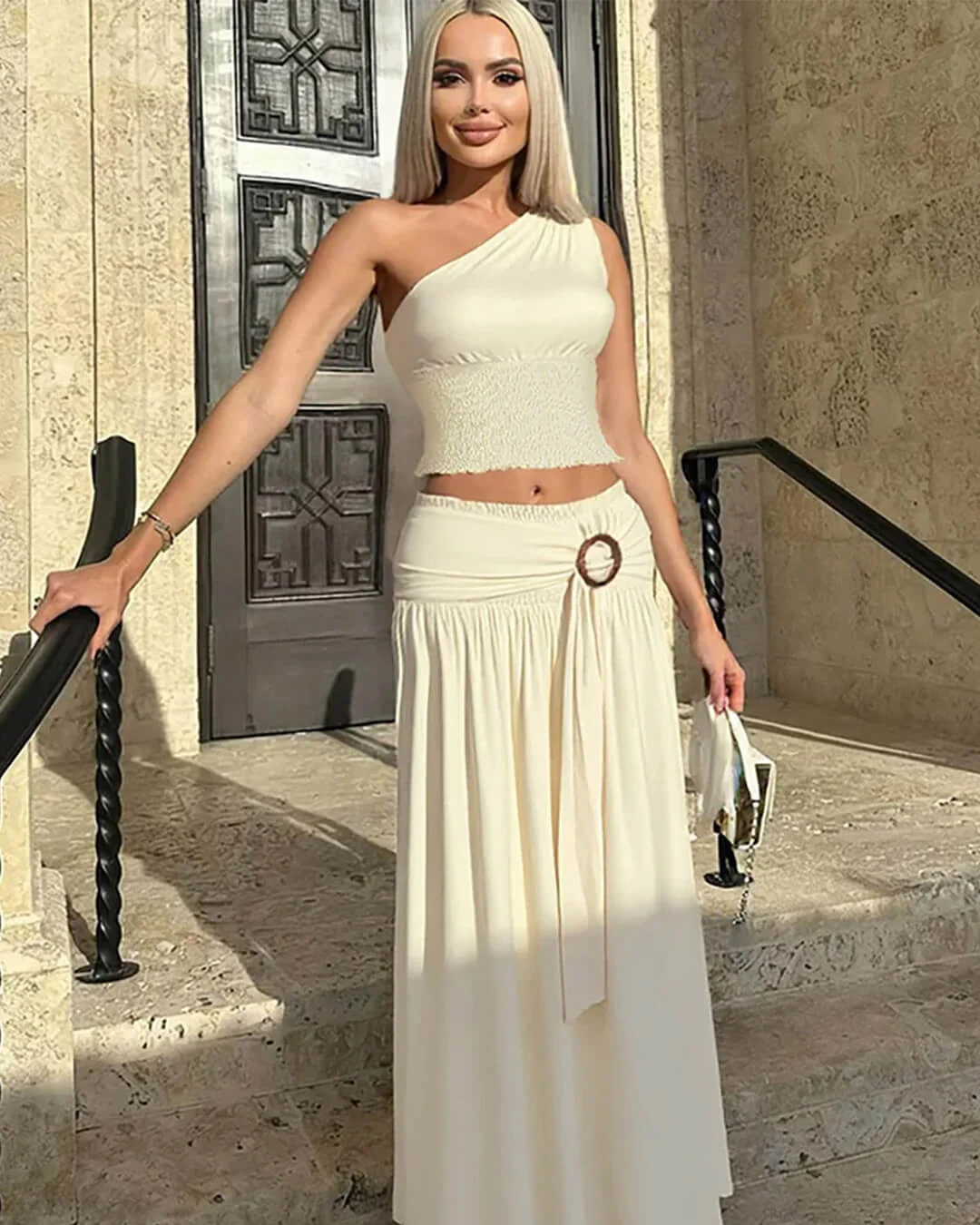 Gaia Belted Maxi Skirt Set - Image 2