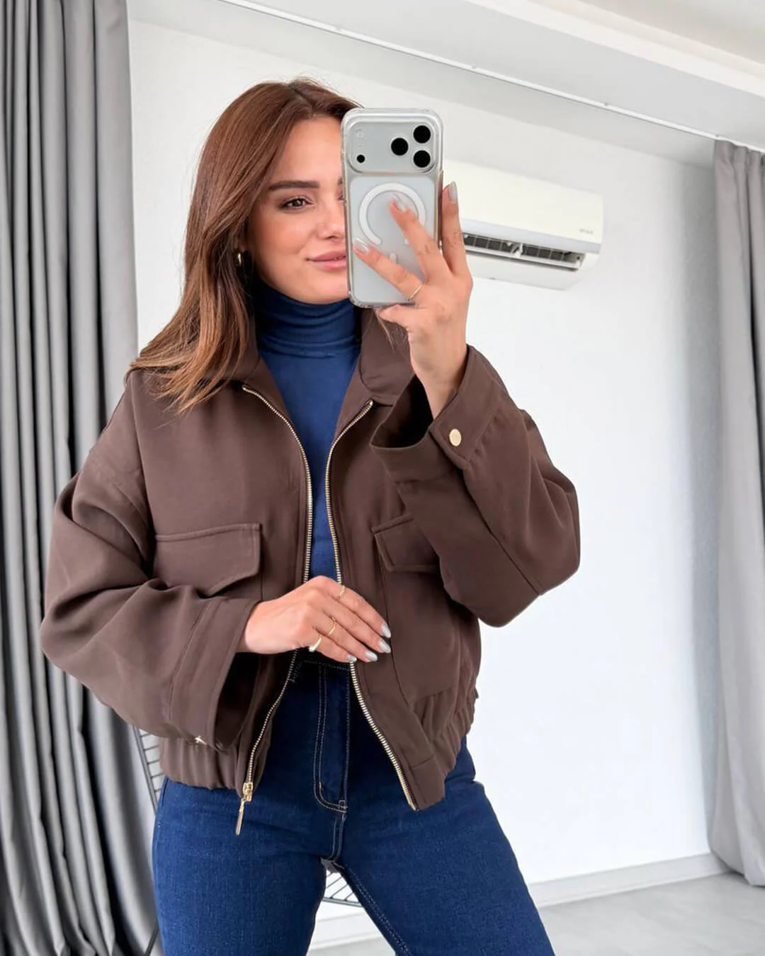 Ginny Flap Pocket Bomber Jacket - Image 5