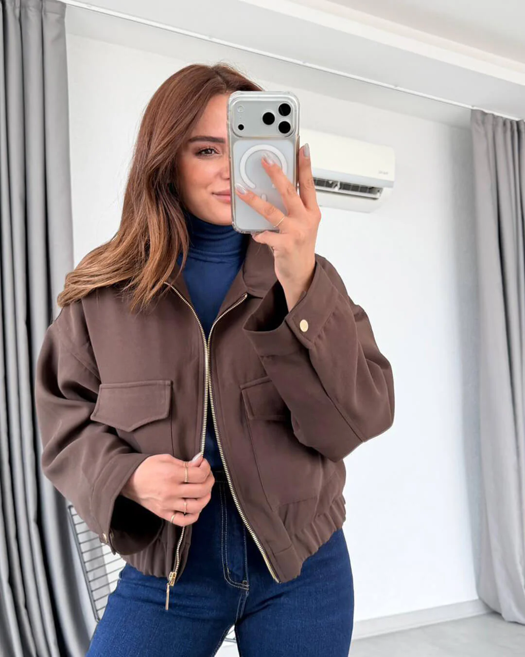 Ginny Flap Pocket Bomber Jacket - Image 6