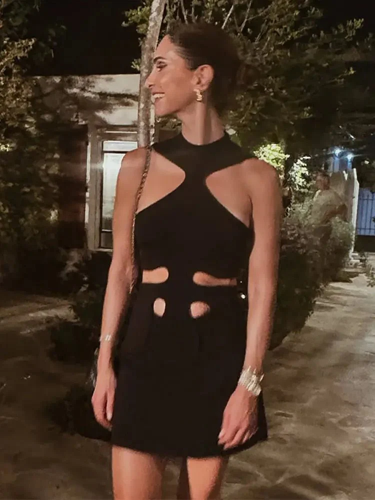 Gisele Off-Shoulder Halter Mini Dress - Image 3