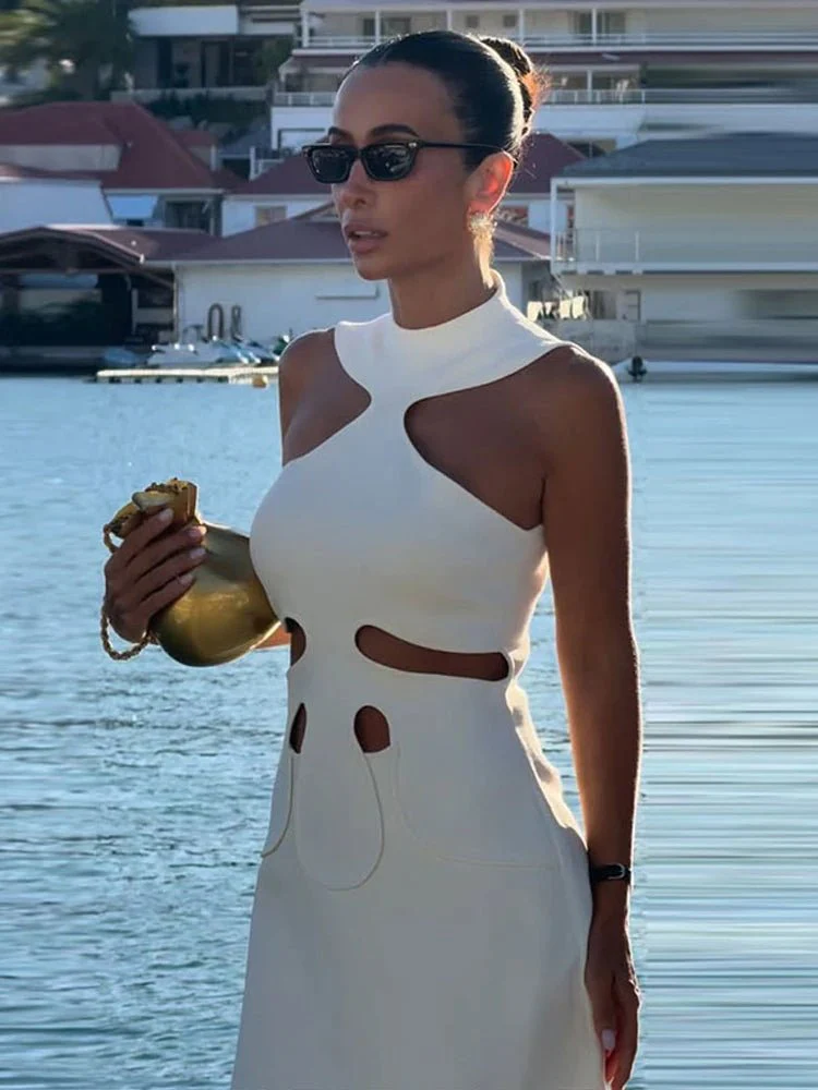 Gisele Off-Shoulder Halter Mini Dress - Image 5