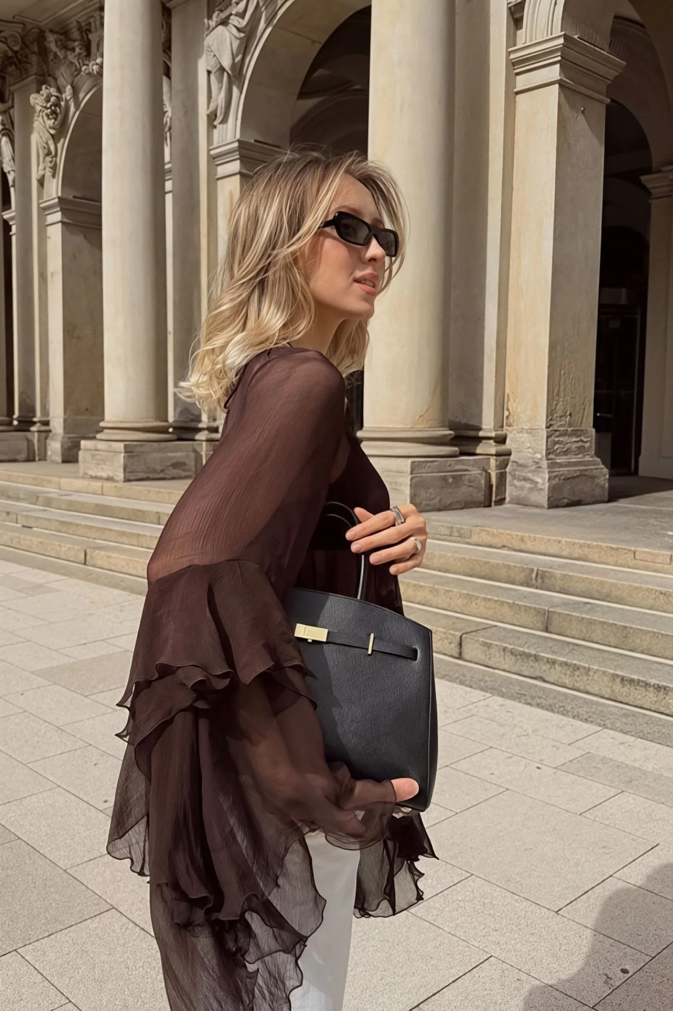 Greta Ruffled Bell Sleeves Chiffon Blouse - Image 5