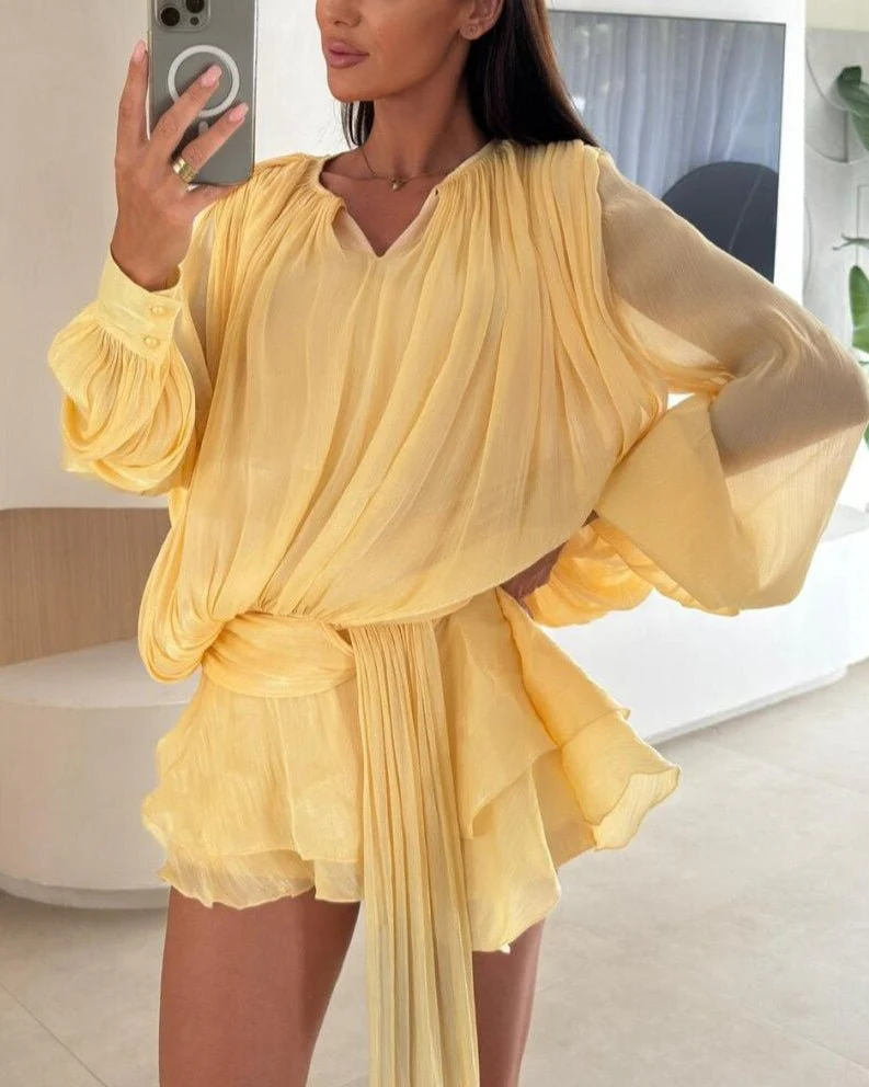 Gwyneth Blouson Mini Dress - Image 12