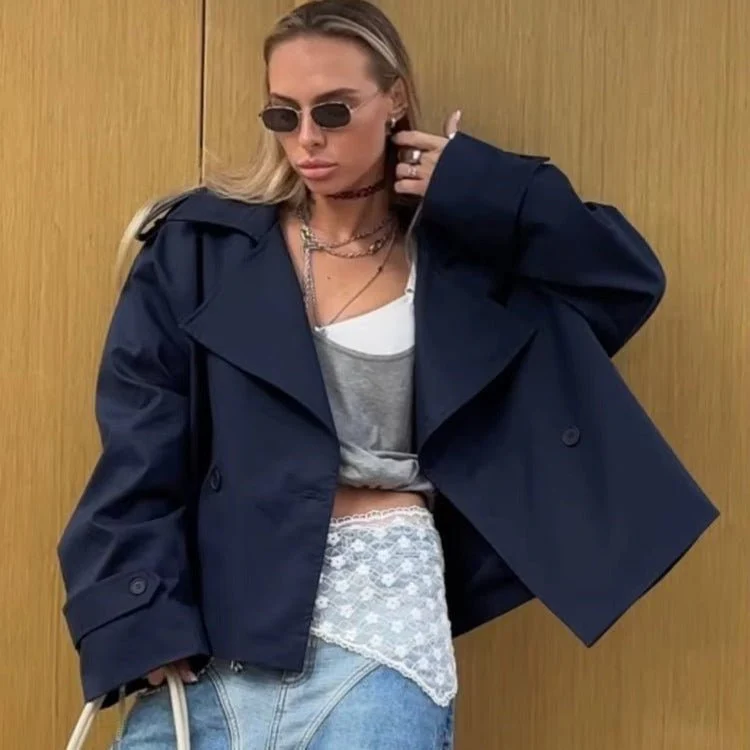 Hailey Crop Trench Coat - Image 3