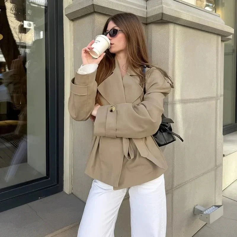 Hailey Crop Trench Coat - Image 7