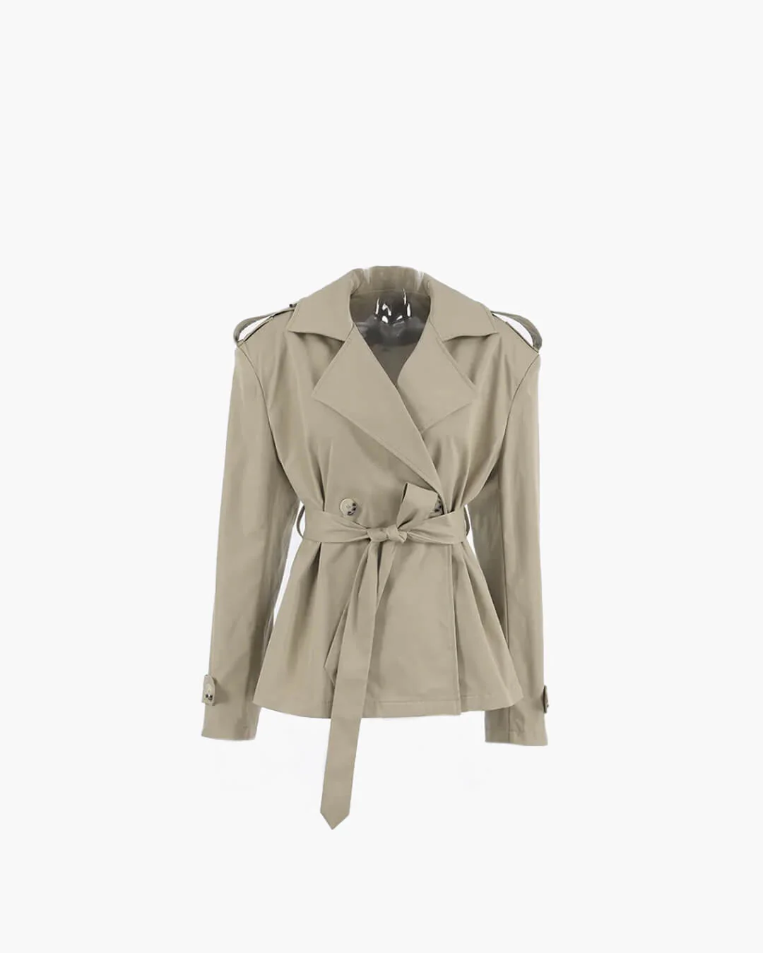 Hailey Crop Trench Coat - Image 9