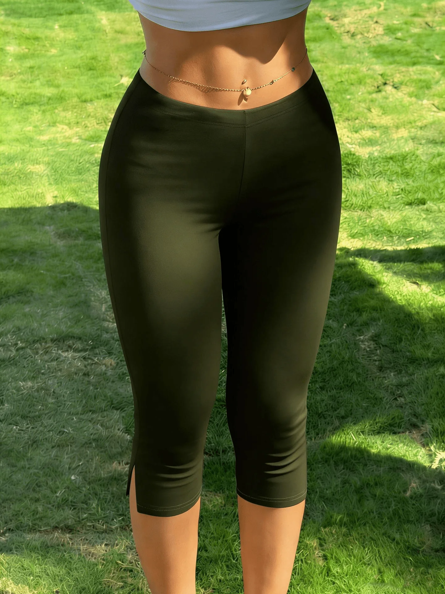 Halia Split Hem Capri Leggings - Image 10