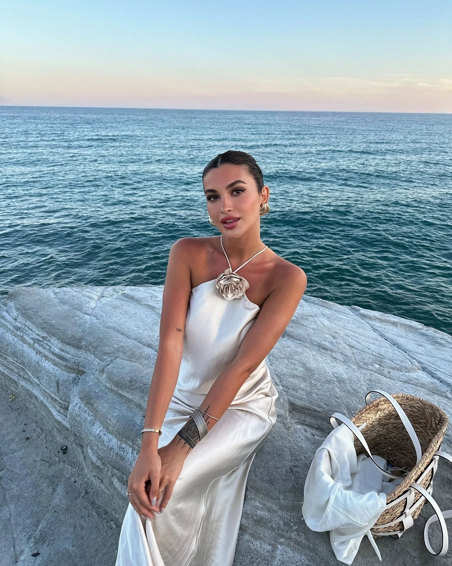 Harper Satin Halter Maxi Dress - Image 3
