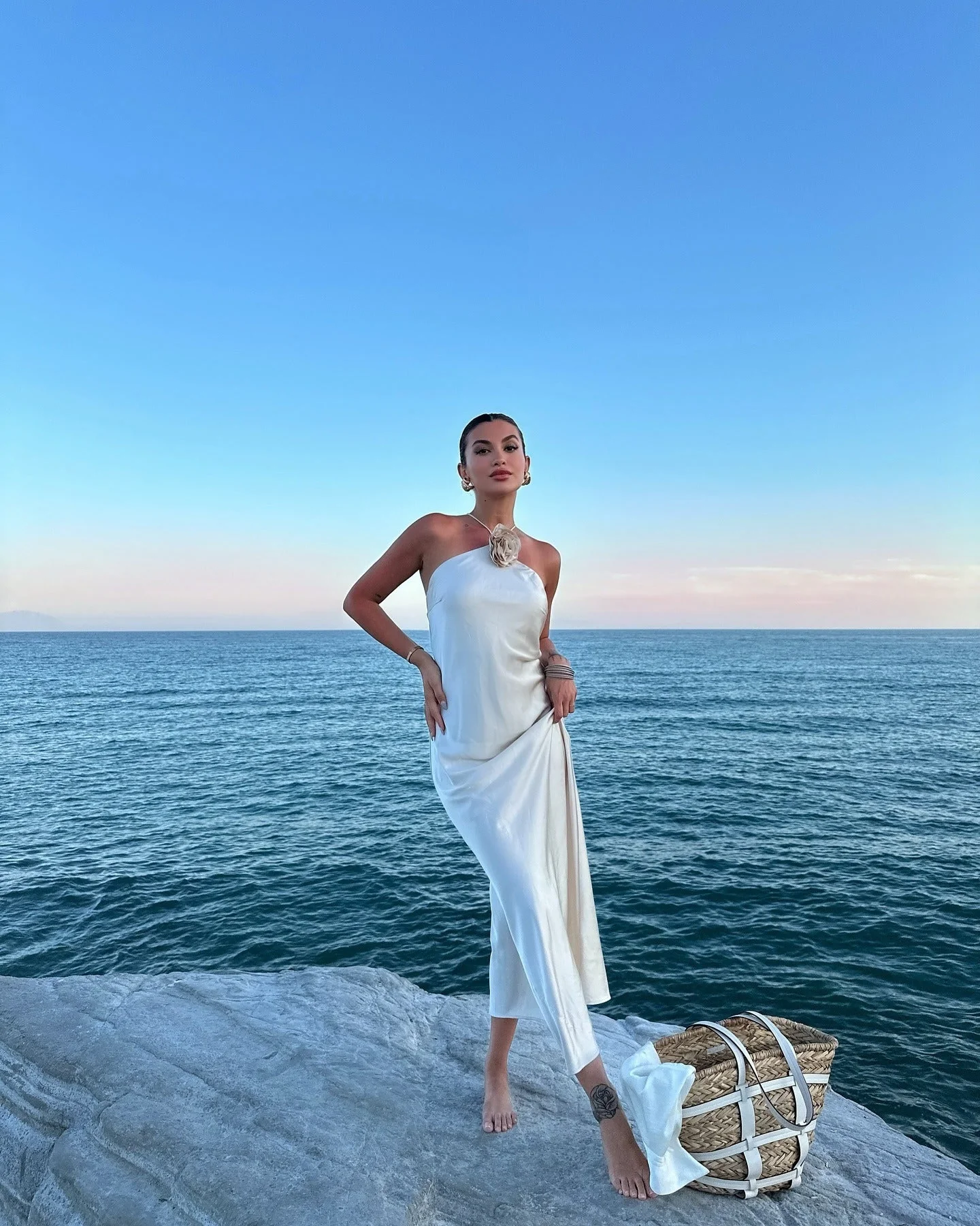 Harper Satin Halter Maxi Dress - Image 4