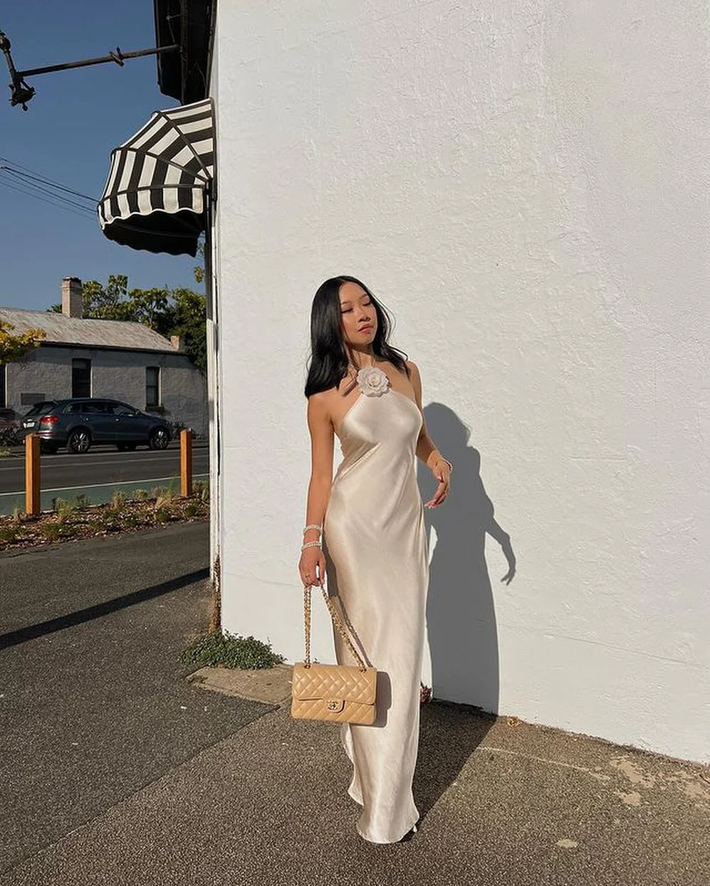 Harper Satin Halter Maxi Dress - Image 8