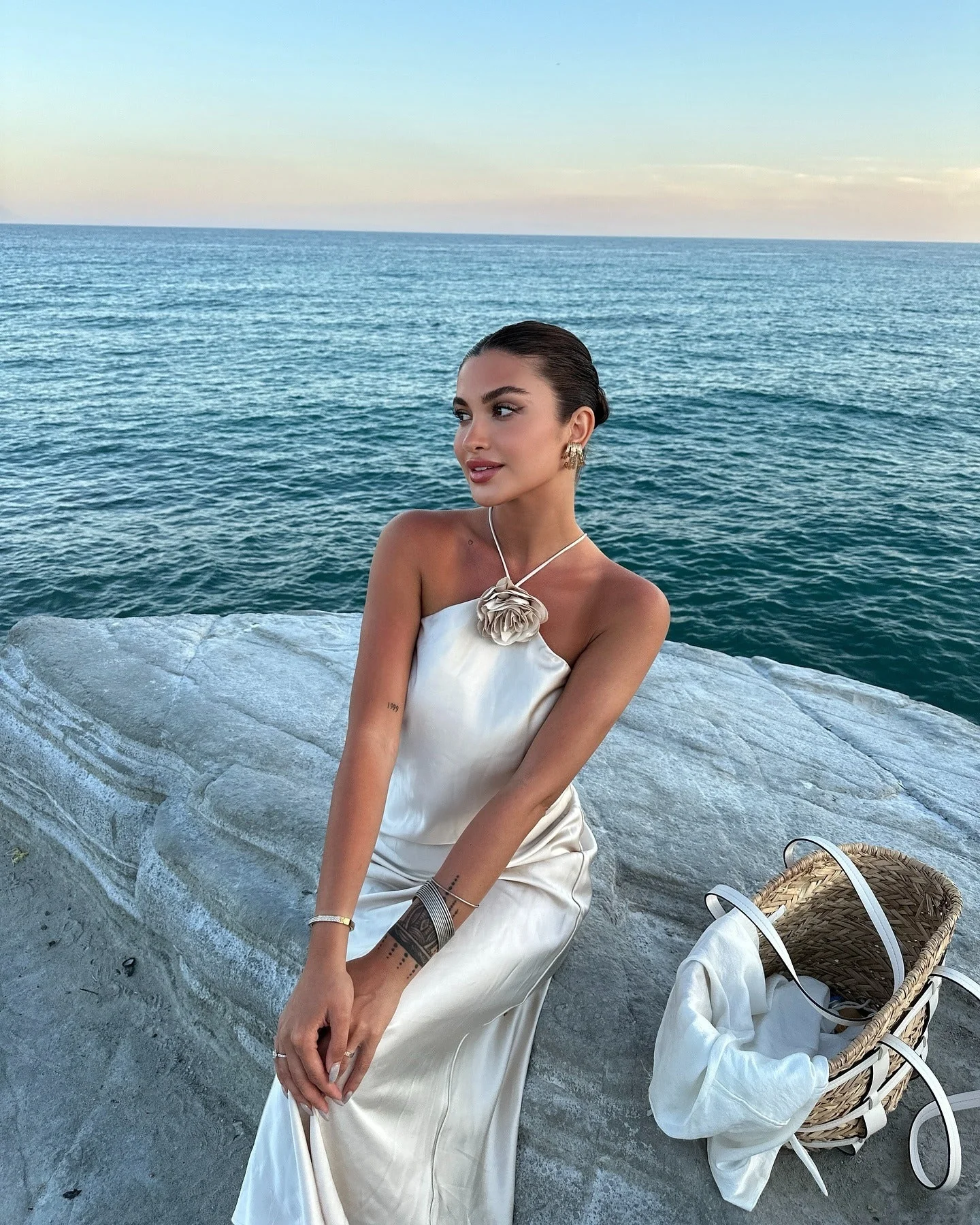 Harper Satin Halter Maxi Dress - Image 9