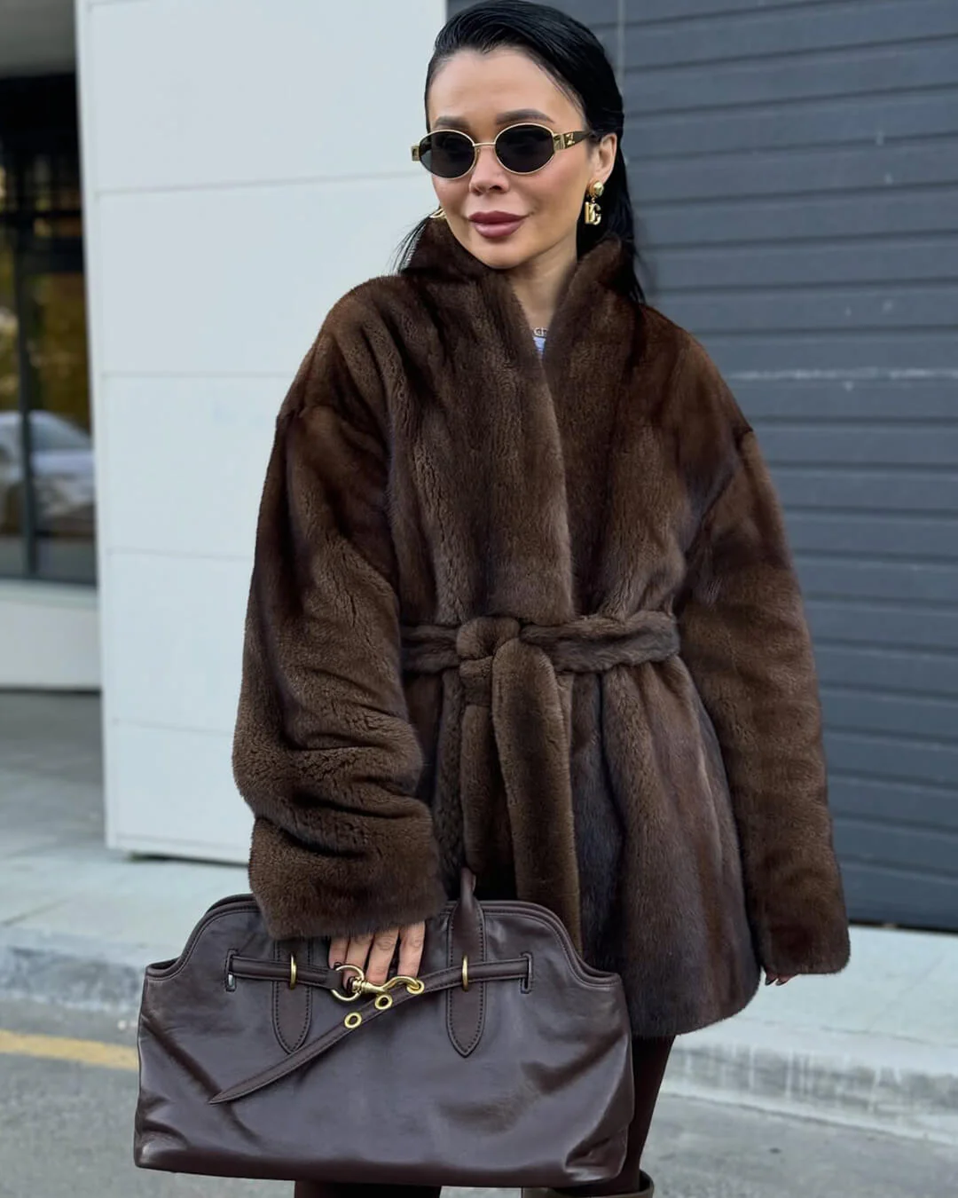 Hazel Belted Faux Fur Jacket - Image 11