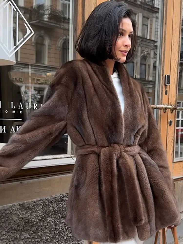 Hazel Belted Faux Fur Jacket - Image 2