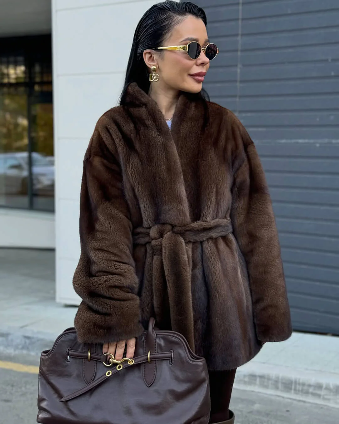 Hazel Belted Faux Fur Jacket - Image 5