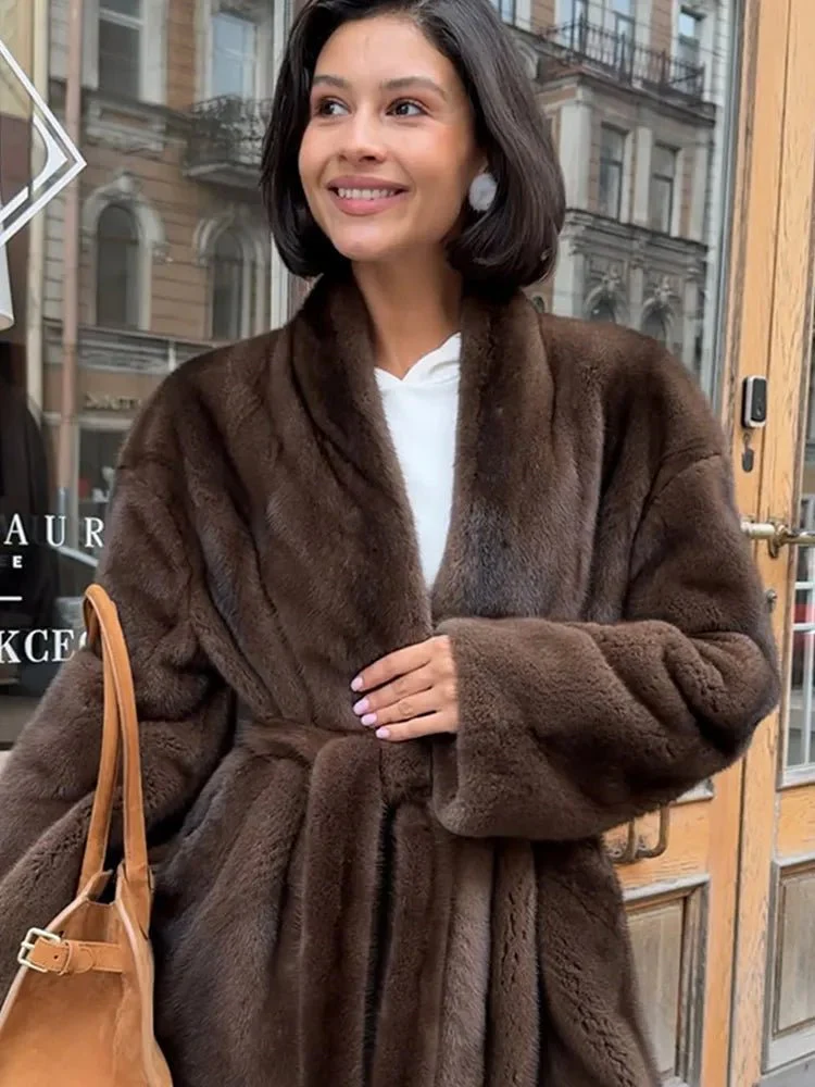 Hazel Belted Faux Fur Jacket - Image 7